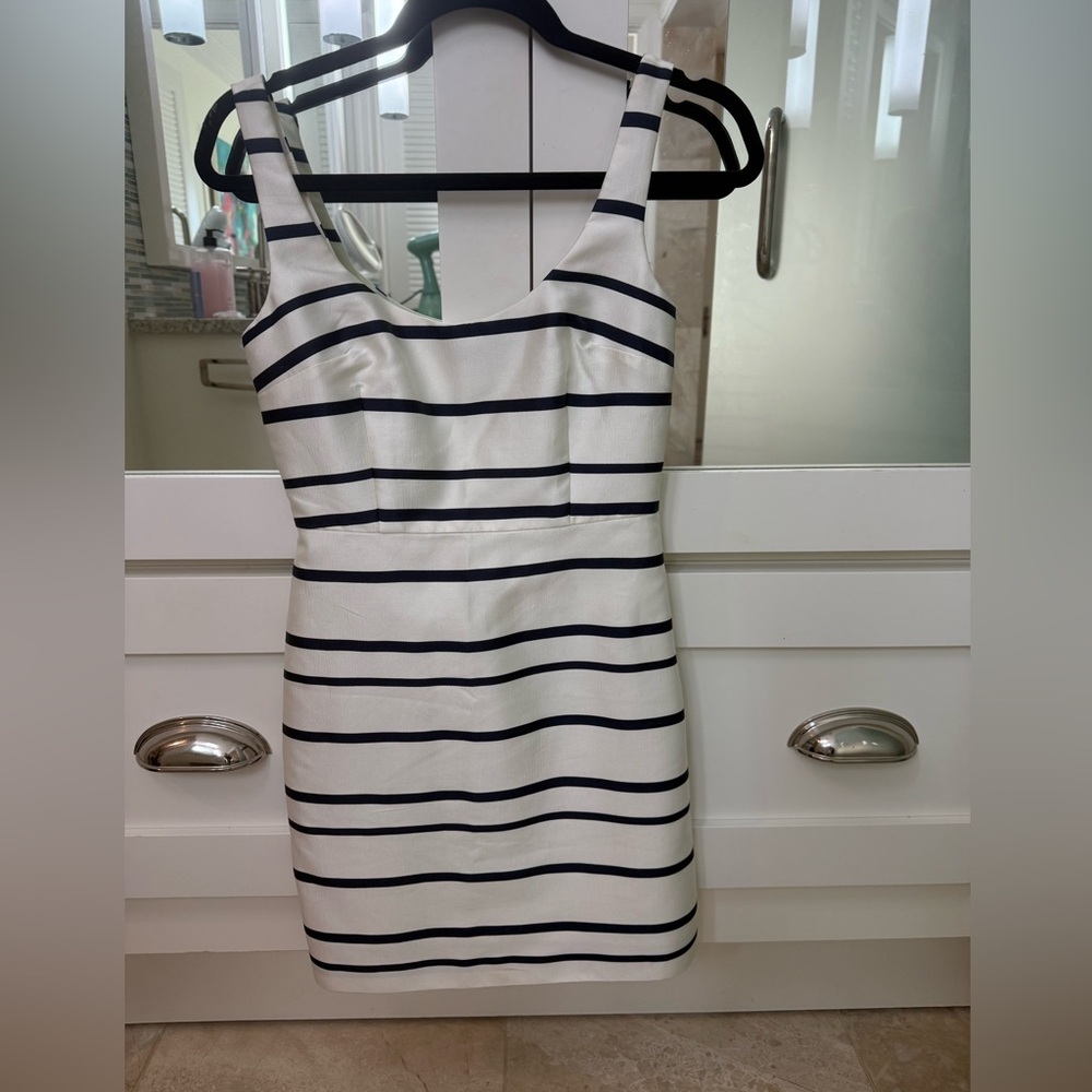 J Crew NWT Striped Navy and White Dress
